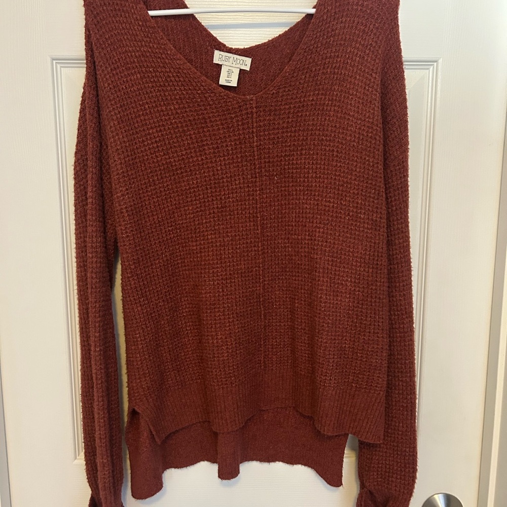 Ruby Moon Brick V-Neck Sweater